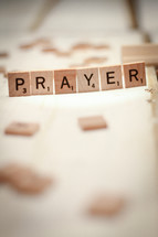word prayer from scrabble pieces 