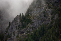fog over mountain peaks