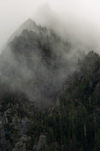 fog over a mountain peak 