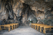 Ancient Christian Chapel inside a Cave in mountain