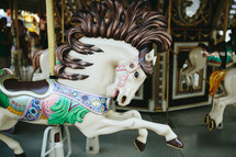 horses on a carousel 