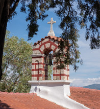 bell tower on a church roof 