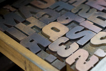 letters on a print press 