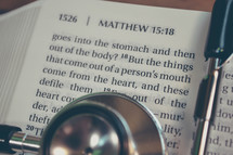 Matthew 15:18 and a stethoscope 