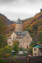 stone church in fall 