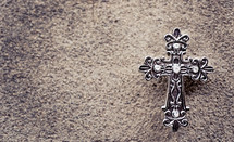 silver jeweled cross