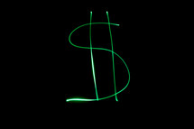 dollar symbol in lights 