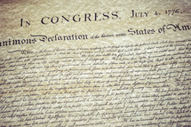 In Congress July 4, 1776