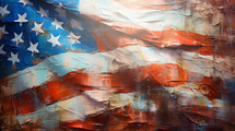 American flag in oil paint 