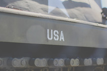 USA on the side of a tank 