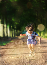 a joyful child playing outdoors 