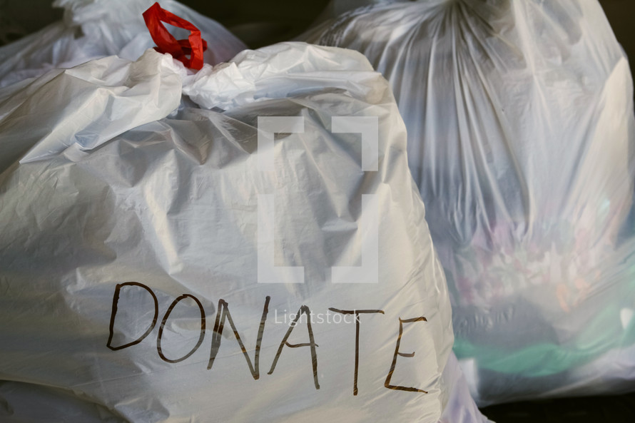 bags of clothes to donate 