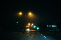 street lights at night 