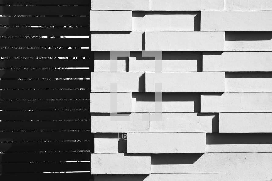 Black and white abstract wall 