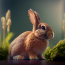 AI illustration of a close up of a small bunny