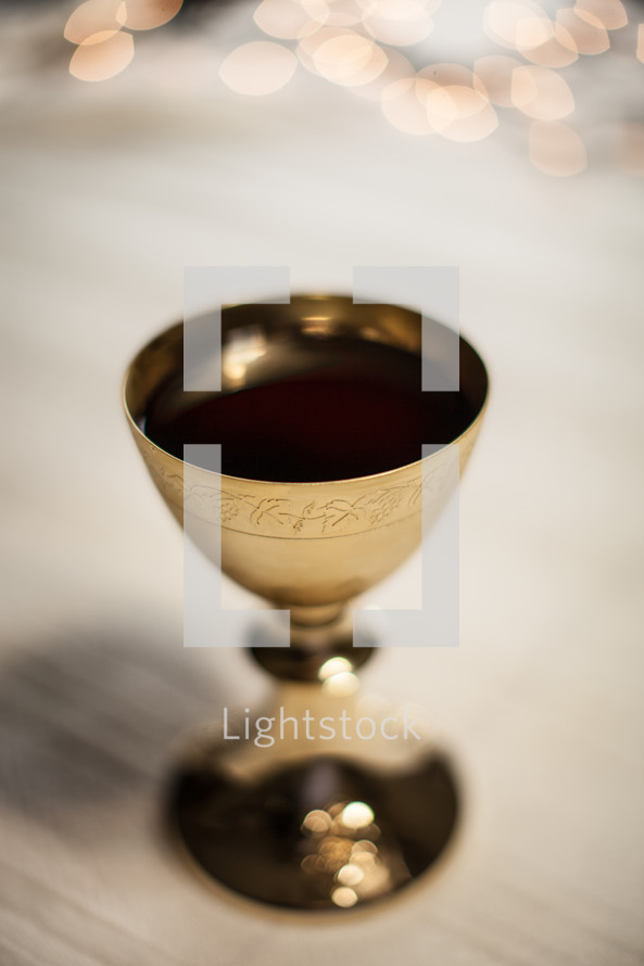 chalice with bokeh lights 