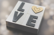 word love in wooden blocks 