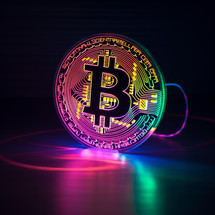 LED illuminated bitcoin sign