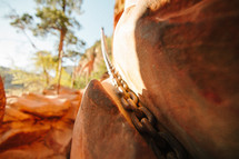 chain on red rock 