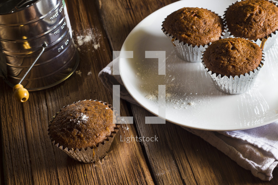 muffins on a plate 