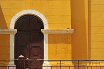 Arched doorway of a stone building