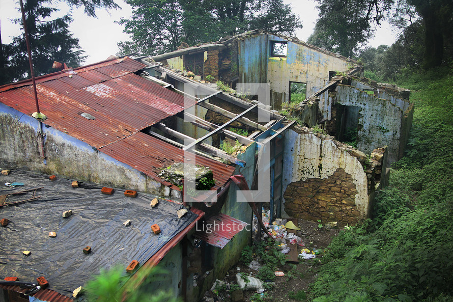 broken house in India
