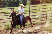man riding horseback 