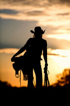 silhouette of a cowgirl 