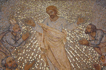 Mosaic of Jesus appearing to his disciples after his death and resurrection.