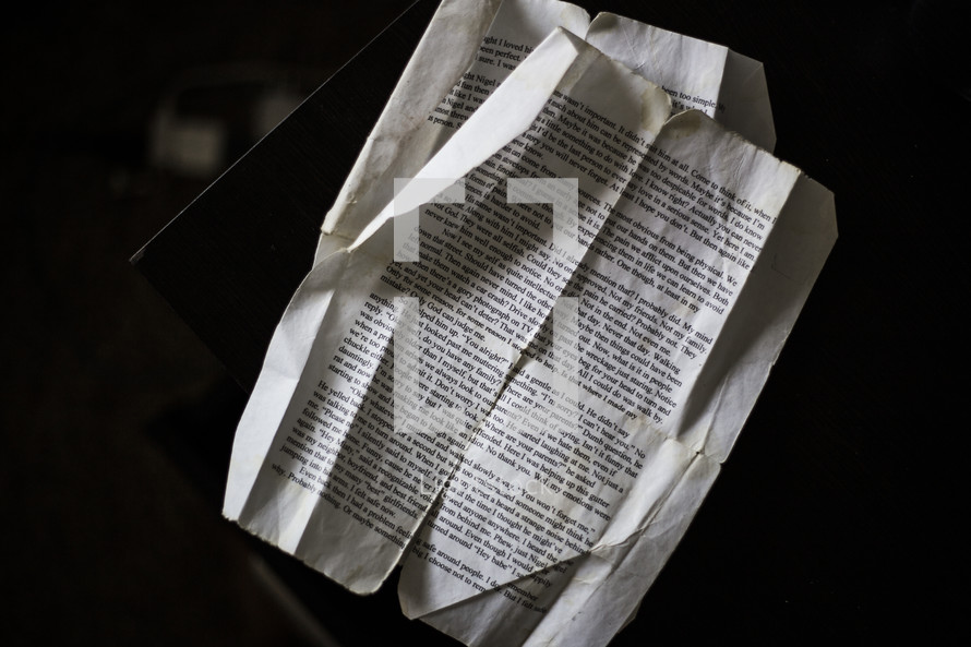 crumpled story on paper 