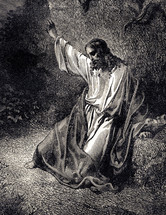 Artwork depicting Jesus praying.