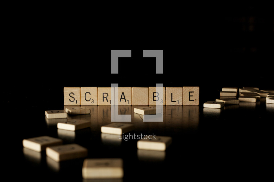 Scrabble tiles.