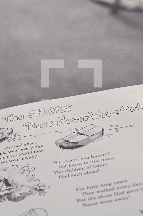 A children's book about shoes that never wear out.