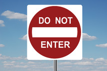 Do not enter sign 