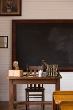 blackboard and teacher's desk 