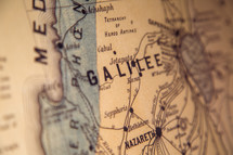 Map of Galilee and surrounding locations