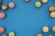 small cookies on blue 