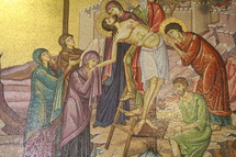 mosaic artwork of the death of Jesus 