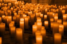Candles, candle light setting, glowing flames