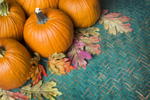pumpkins and basket weave 