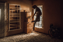 a man leaping in a room 