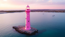 pink lighthouse symbol of breast cancer day