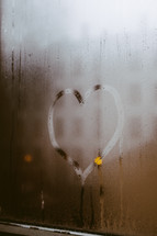 heart on fogged up glass 