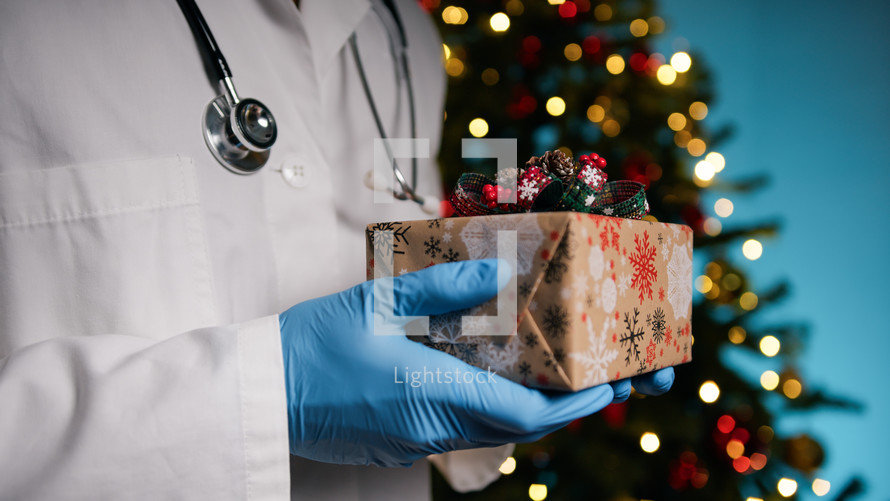 A doctor bringing the magic of Christmas in his work 