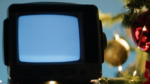 Vintage television on Christmas day
