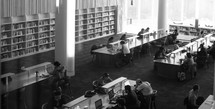 people studying in a library in NC State