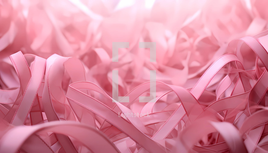 Ribbon for breast cancer day concept