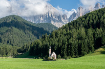 church in a green valley 
