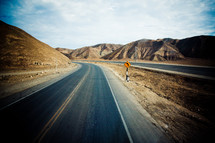 road through desert mountains 