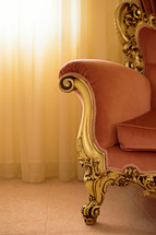 Vintage detail of interior living room in baroque and rococo style
